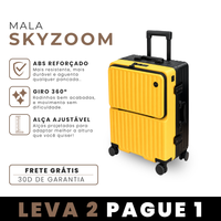 [LEVE 2 PAGUE 1] Mala de Viagem SkyZoom em ABS com Rodinhas 360° Alça Ajustável e Fechamento com Senha
